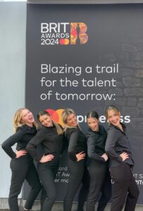 Event Academy students on placement at the Brit Awards 2024